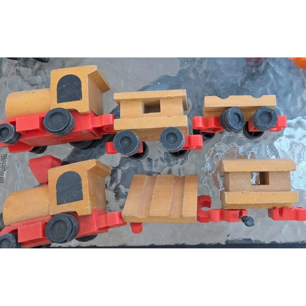 Mattel 71-72 Putt Putt Wooden Train Korea Wood Toy Lot
